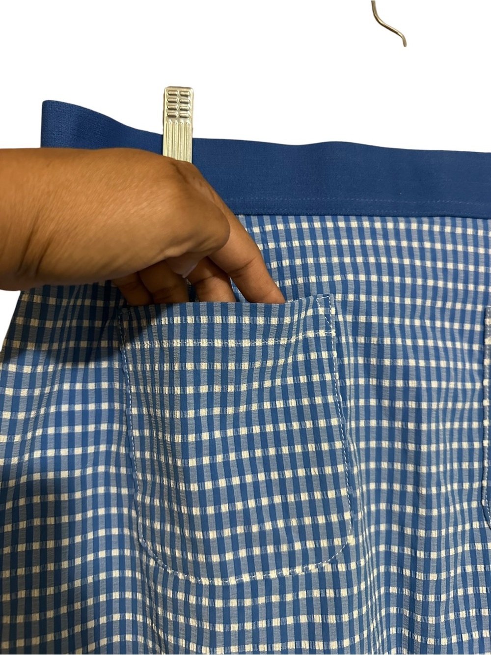Lilly Pulitzer Luxletic Aona Skort 12 Morelle Blue Gingham UPF 50 Golf - Picture 3 of 8